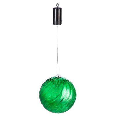 Evergreen 8" Shatterproof Outdoor Safe Battery Operated LED Ball Ornament, Green