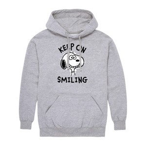 Men's - Peanuts - Keep On Smiling Snoopy Sketch Graphic Fleece Pullover Hoodie - 1 of 4