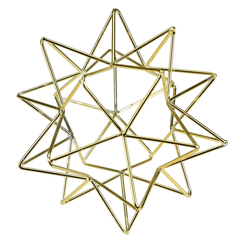 Northlight 5" Gold Metal 3D Star Christmas Tabletop Decoration, 1 of 5