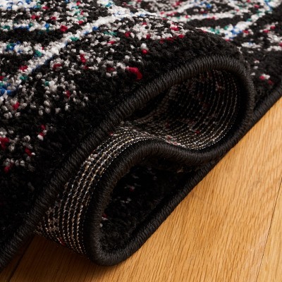 Elysian Shadows Hand-Knotted Round Rug in Black - 59"
