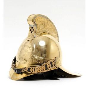Fireman Helmet – Brass Merriweather – 11 inch Victorian Replica Deco By Old Modern Handicrafts - 1 of 4