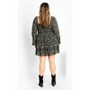 Women's Plus Size Dahlia Print Mini Dress - olive ditsy | CITY CHIC - 3 of 4
