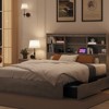 Full Size Bed Frame with High Storage Bookcase Headboard, Wood Bed Frame with 4 Storage Drawers - 3 of 4