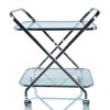 Old Modern Handicrafts Anne Home X-Shape Bar Cart – Chrome Frame with Clear Tempered Glass, 30.5" Rolling Drink Cart - 4 of 4
