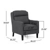 TiramisuBest Charcoal Fabric Club Chair,Contemporary Armchair with Waterfall Back & Rubberwood Legs - 4 of 4