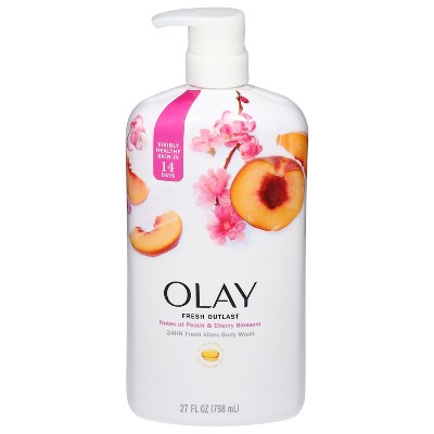 Olay Fresh Outlast 24HR Fresh Vibes Notes of Peach & Cherry Blossom Body Wash 27 fl oz