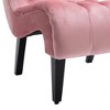 PAGED Modern Velvet Armless Accent Chair Upholstered Living Room Chairs with Wooden Legs for Living Room - 4 of 4
