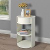 Christopher Knight Home Alaric Modern 3-Tier Round Side Table with Sliding Door - 2 of 4