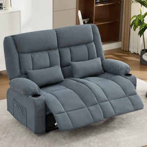 Clihome Recliner Loveseat with Cup Holders for Living Room Love Seat Manual Oversized Recliner with Ergonomic,Side Pocket for Adult - 1 of 4