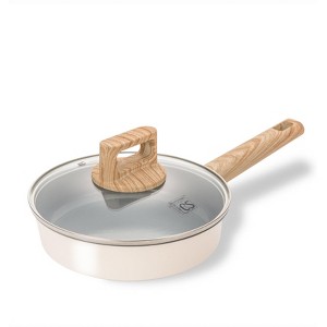 KOCH SYSTEME CS 8 Inch Non Stick Frying Pan with Lid, Nonstick Ceramic Frying Pan with Heat-Resistant Handle,Cream White - 1 of 4