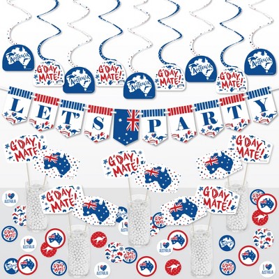 Big Dot of Happiness Australia Day - G’Day Mate Aussie Party Supplies Decoration Kit - Decor Galore Party Pack - 51 Pieces