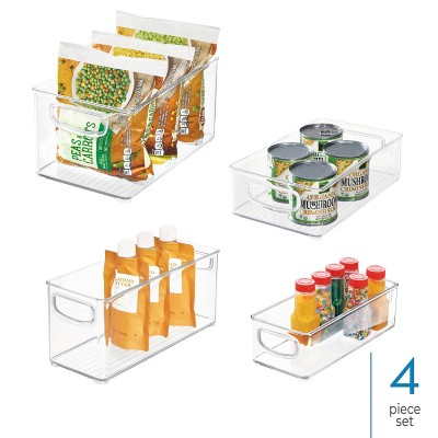 iDESIGN 4pc Recycled Plastic Organizer Bin Set: Clear Kitchen Storage, Dishwasher-Safe, 10x10x8, Cabinet Organizers — фото 6