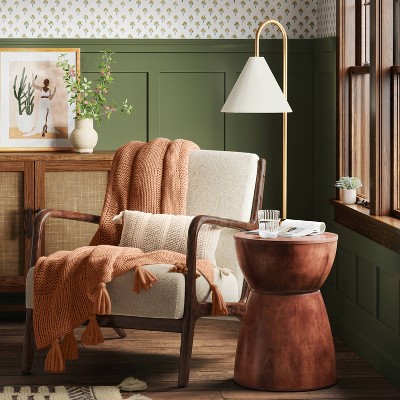 Prisma Round Wood Turned Drum Accent Table - Thumbnail 5