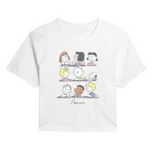 Women's - Peanuts - Snoopy And Friends Cropped Graphic T-Shirt - 1 of 4