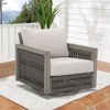 COWLOWN Outdoor Swivel Wicker Chairs Set, Patio Rattan Seating with Cushions, 360 Rotation, Weather-Resistant Design for Porch, Deck, Garden - 2 of 4