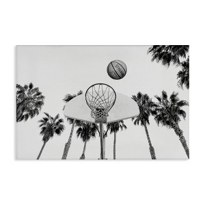 Stupell Industries Basketball Hoop with Palms Canvas Wall Art - 1 of 4