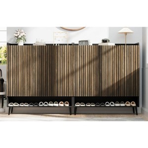 Large Shoe Cabinet with 3 Doors, 6-Tier Entryway Shoe Storage Cabinet with Adjustable Shelves, Freestanding Shoes Rack Organizer - 1 of 4
