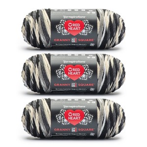Red Heart All in One Granny Square Yarn 24 Pack-Black - Dove - 1 of 4