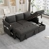 Whisen 83.5" L-shaped Sectional Couch, Convertible Sofa Bed with Ample Storage Space, Two Cup Holders - 2 of 4