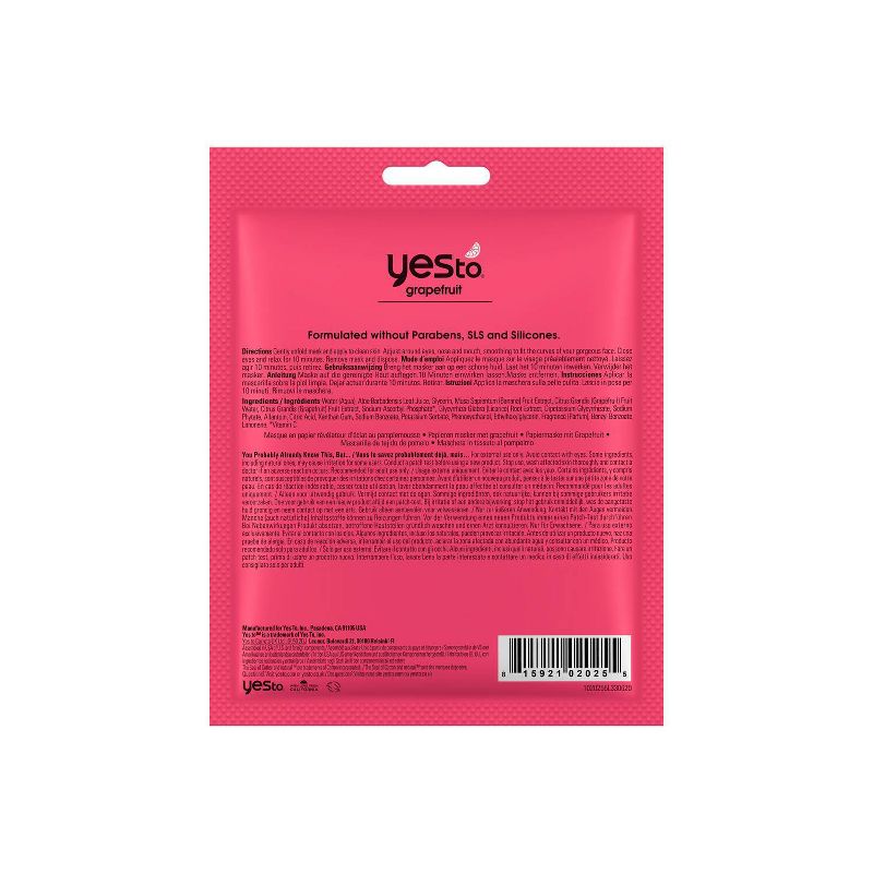Yes To Grapefruit Single Use Paper Face Mask - .67oz, 3 of 7