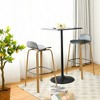 Costway Set of 2 Barstools Modern 30inch Pub Chairs w/Low Back & Metal Legs Black - 2 of 4