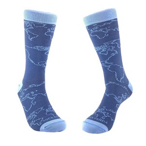 World Map Socks (We Are All In This Together) from the Sock Panda - Men's Sizes Adult Large - 1 of 4