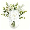 6-Piece Faux Flower Arrangement in Vase – Lifelike Roses, Eucalyptus and Baby Breath for Weddings, Home & Kitchen Decor - 2 of 4