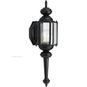 Progress Lighting 2010 - Toll, 1-Light Outdoor Wall Lantern, Black, Clear Beveled Glass Panels - 1 of 2