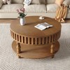 KTMBDW Round Coffee Table with Storage,Mid Century Modern Coffee Table for Living Room,31.5" Small Fluted Center Table,Home Small Space - 2 of 4