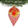 Sbk Gifts Holiday 6.0 Inch Red Teardrop W/ Reflector Ornament Scrolling Glittered Tree Ornaments - 3 of 3