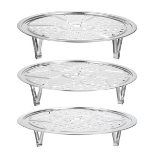 Unique Bargains Stainless Steel Durable High-Temperature Resistant Wear Resistant Steamer Rack with Stand - 1 of 4