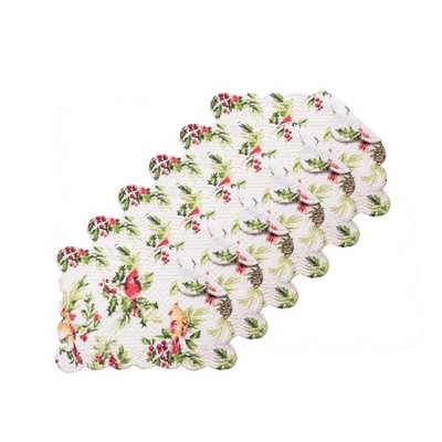 C&F Home Ruby Cardinal Placemats Set of 6, 13" x 19"