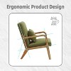 CAVINAS Wooden Accent Chair with Soft Upholstery and Padded Cushion, Mid-Century Modern Armchair with One Pillow - 3 of 4