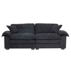 Akoasm 84 in. W Chenille Loveseat Deep Seat Sofa with 2 Throw Pillows & Memory Foam For Apartment & Living Room-Black - 3 of 4
