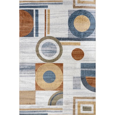 Nuloom Brodee Geometric 5x8 Machine Washable Indoor Area Rug for Living Room Bedroom Dining Room Kitchen, Beige/Ivory