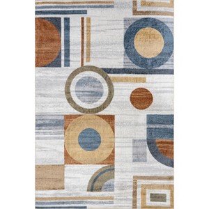 Nuloom Brodee Geometric 5x8 Machine Washable Indoor Area Rug for Living Room Bedroom Dining Room Kitchen, Beige/Ivory - 1 of 4