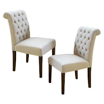 2ct Dinah Roll Top Fabric Dining Chair Set - Christopher Knight Home