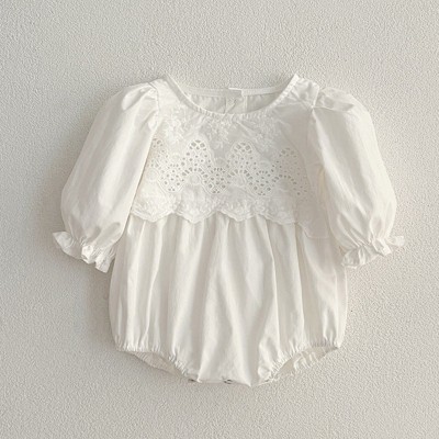 MyKids-Usa Spring/Autumn Baby Onesies And Dress For Girls With White Lace Trim – Princess Sister Matching Set