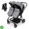 Side by Side Double Stroller for Twins Lightweight Compact Foldable Baby Travel Stroller with High Landscape Seat - 2 of 4