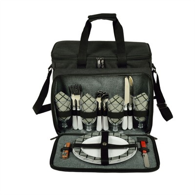 Picnic at Ascot Soft Sided Cooler with Four Person Picnic Set