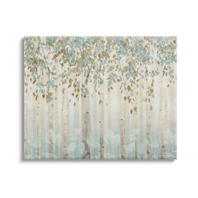 Stupell Industries Abstract Forest Leaves Trees Blue Tan Soft Painting
