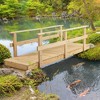 Outsunny 7' Wooden Garden Bridge with Safety Rails, Backyard Footbridge for Ponds, Creeks, Streams, Natural - 2 of 4