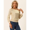 Allegra K Women's Sequin Party Sparkly Glitter Long Sleeve Off Shoulder Top - 4 of 4