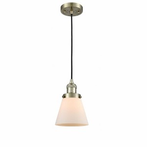 Cone - 1 Light Cord Hung Mini Pendant In Industrial Style-8 Inches Tall and 6 Inches Wide - 1 of 1