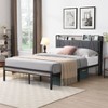 NicBex Full/Queen Upholstered Bed Frame with Storage Headboard and Charging Station,No Box Spring Needed,Easy Assembly,Beige/Gray/Black+Brown - 2 of 4