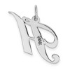 Black Bow Jewelry 14k White Gold, Ella Collection Medium Fancy Script Initial H Pendant - 3 of 4