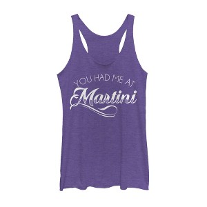 Women's CHIN UP Had Me at Martini Racerback Tank Top - 1 of 3