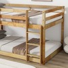 Sapphtopaz Space-Saving Twin over Twin Floor Bunk Bed for Teens/Adults, Simple Solid Wooden Bed Frame with Guardrails, Ladder, Strengthened Slats - 3 of 4