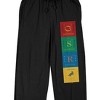 Harry Potter Hogwarts Mascot Squares Men's Black Sleep Pajama Pants - image 2 of 3