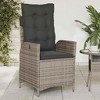 vidaXL Reclining Patio Chair with Cushions Outdoor Garden Furniture Poly Rattan - Gray Without footrest - 2 of 4